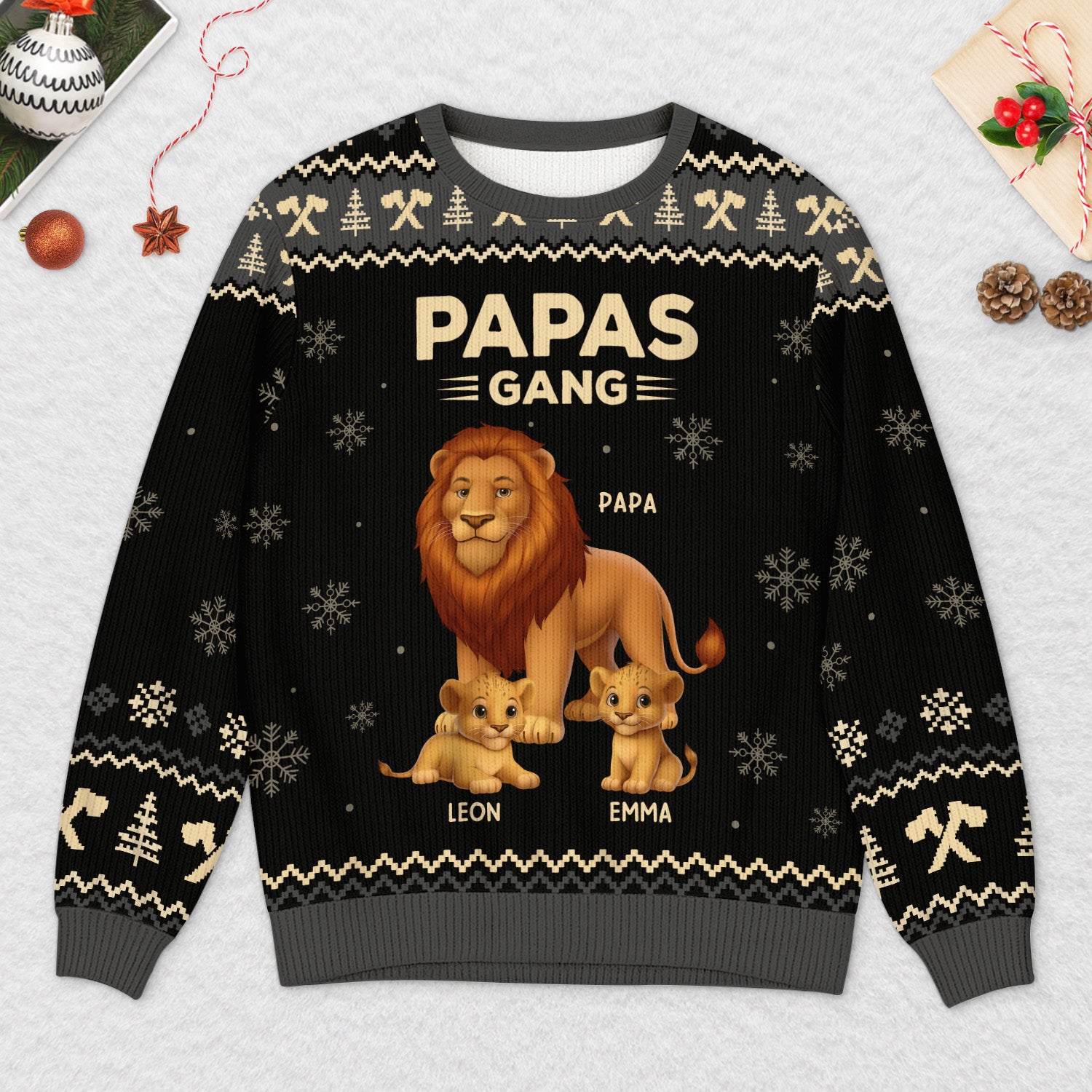 5826WGE2 papas opas gang lowe weihnachtspullover herren personalisiert 5826W6TTB