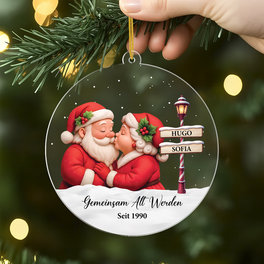 5836OGE2 gemeinsam alt werden seit weihnachtsmann frau personalisierter weihnachtsschmuck acryl paar 5836OTT5G