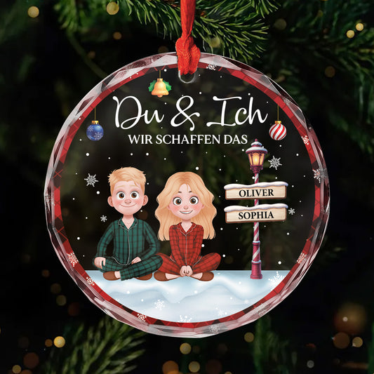 5837OGE1 du ich wir schaffen alles personalisierter weihnachtsschmuck glas paar 5837OTU5G