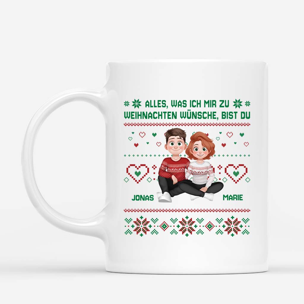 5860MGE1 alles was ich mir zu weihnachten wunsche bist du paar weihnachtstasse personalisiert_ 5860MKZNG