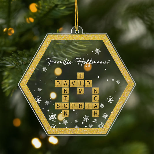 5863OGE1 familie mit namen weihnachtsschmuck acryl kreuzwortratsel personalisiert 5863OKHQI