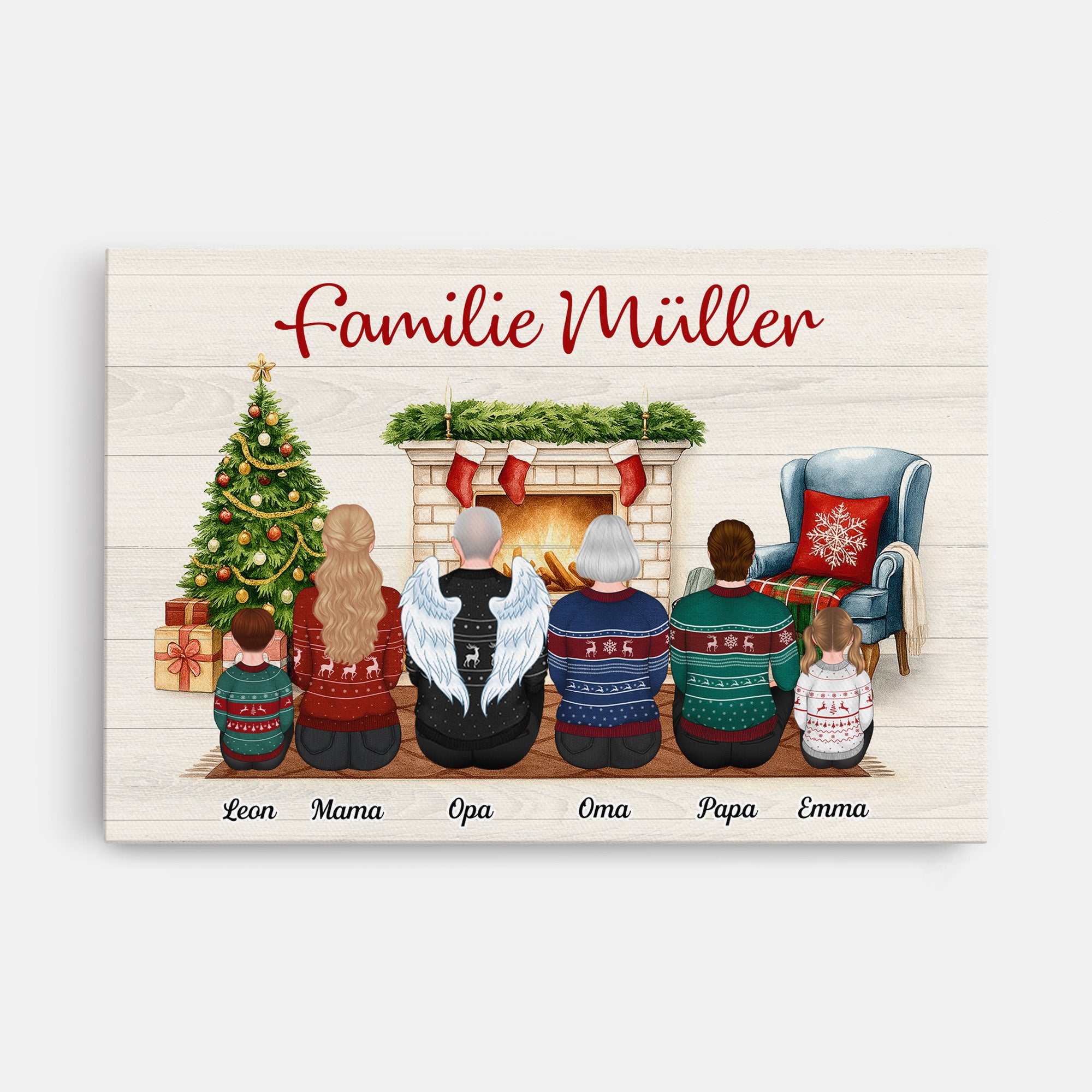 5864CGE1 die familie weihnachten personalisierte leinwand familie_ 5864C3YTI