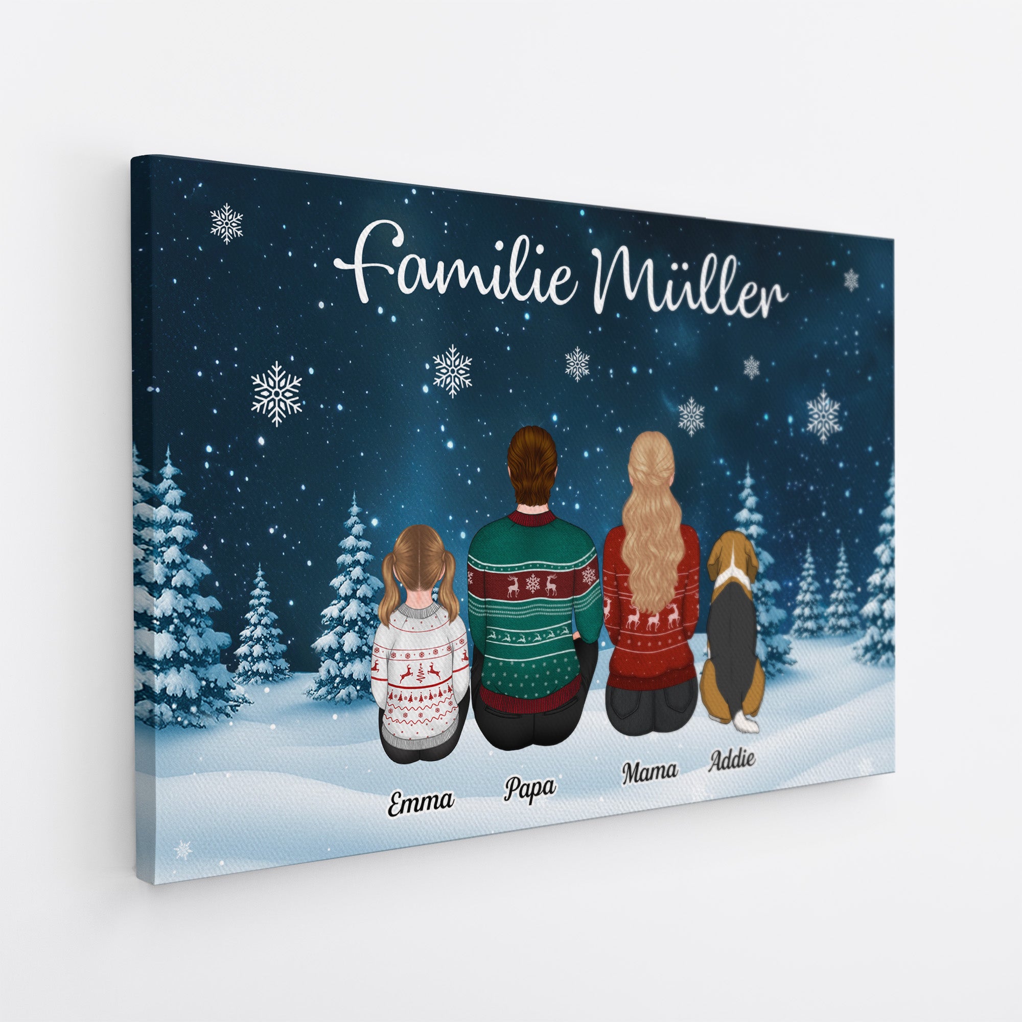 5864CGE2 die familie weihnachten personalisierte leinwand familie_ 5864C3YTI