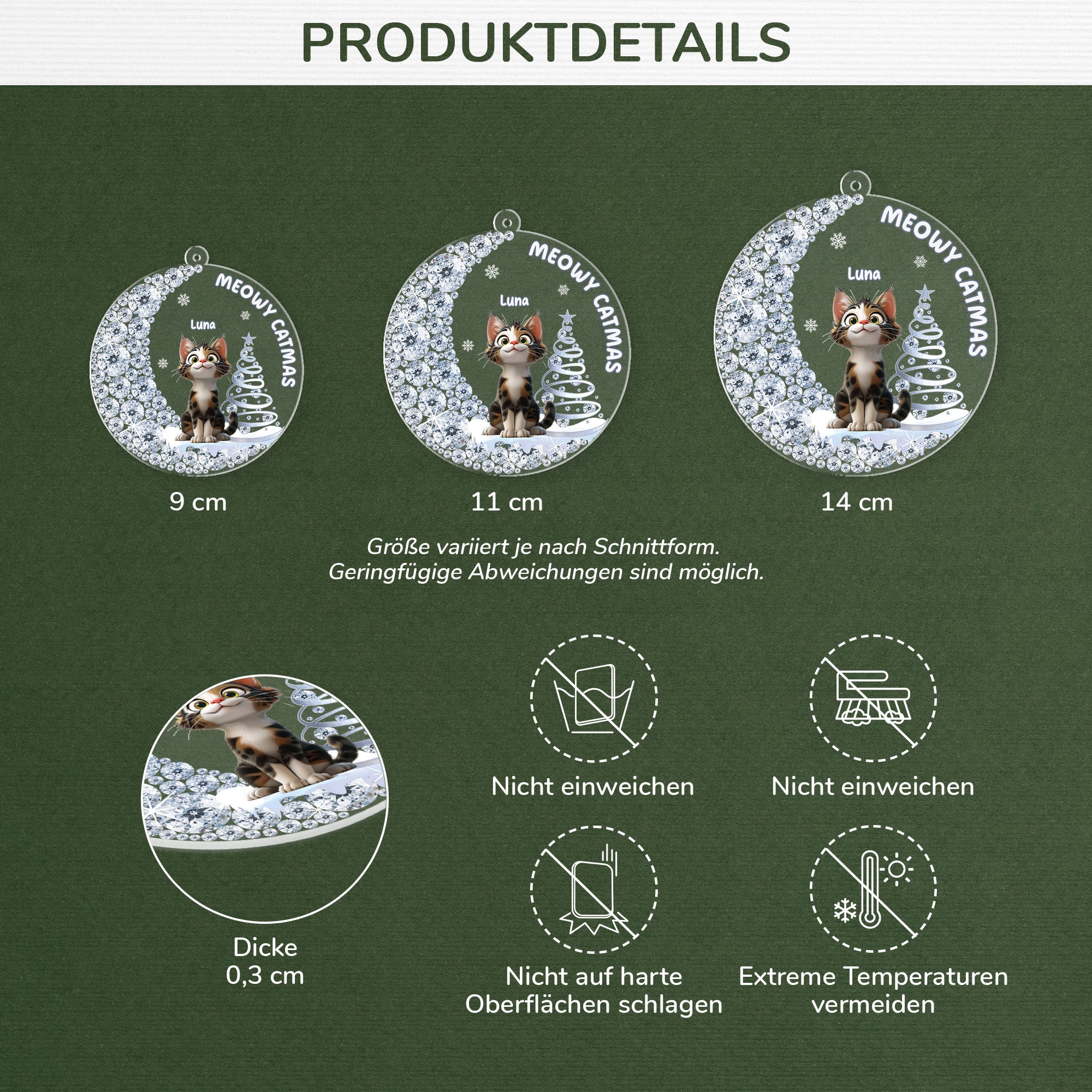 5867OGE3 3d druck effekt meowy catmas personalisierter weihnachtsschmuck acryl katzen 5867OKQMD