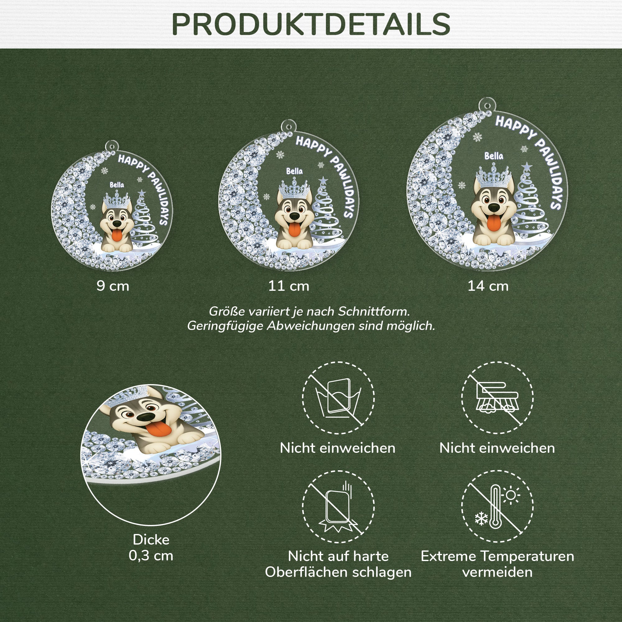 5867OGE3 3d druck effekt merry woofmas personalisierter weihnachtsschmuck acryl hunde 5867OKQMC