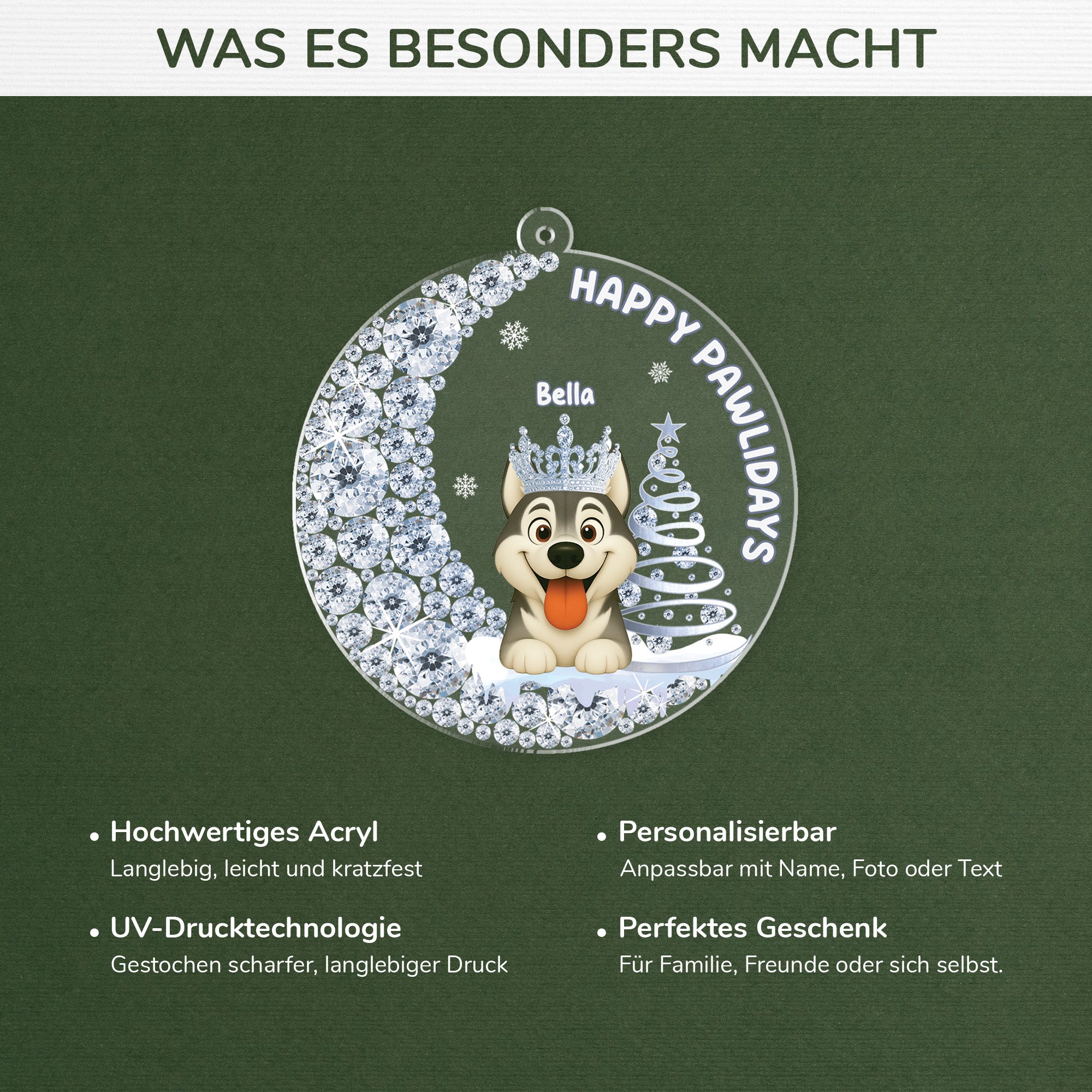 5867OGE4 3d druck effekt merry woofmas personalisierter weihnachtsschmuck acryl hunde 5867OKQMC