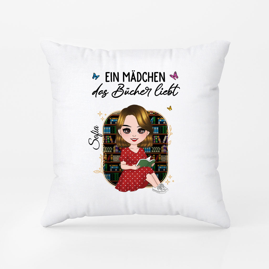 5874PGE1 ein madchen das bucher liebt kissen personalisiert madchen_ leseratten 5874PTTMA