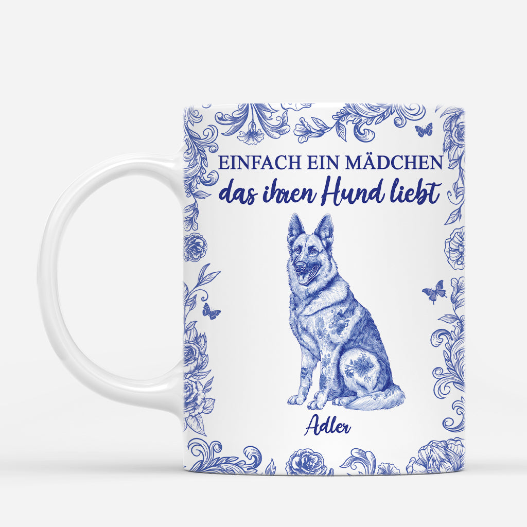 5876MGE1 toile de jouy einfach ein madchen das ihren hund liebt personalisierte tasse hund_ 5876M8MZC