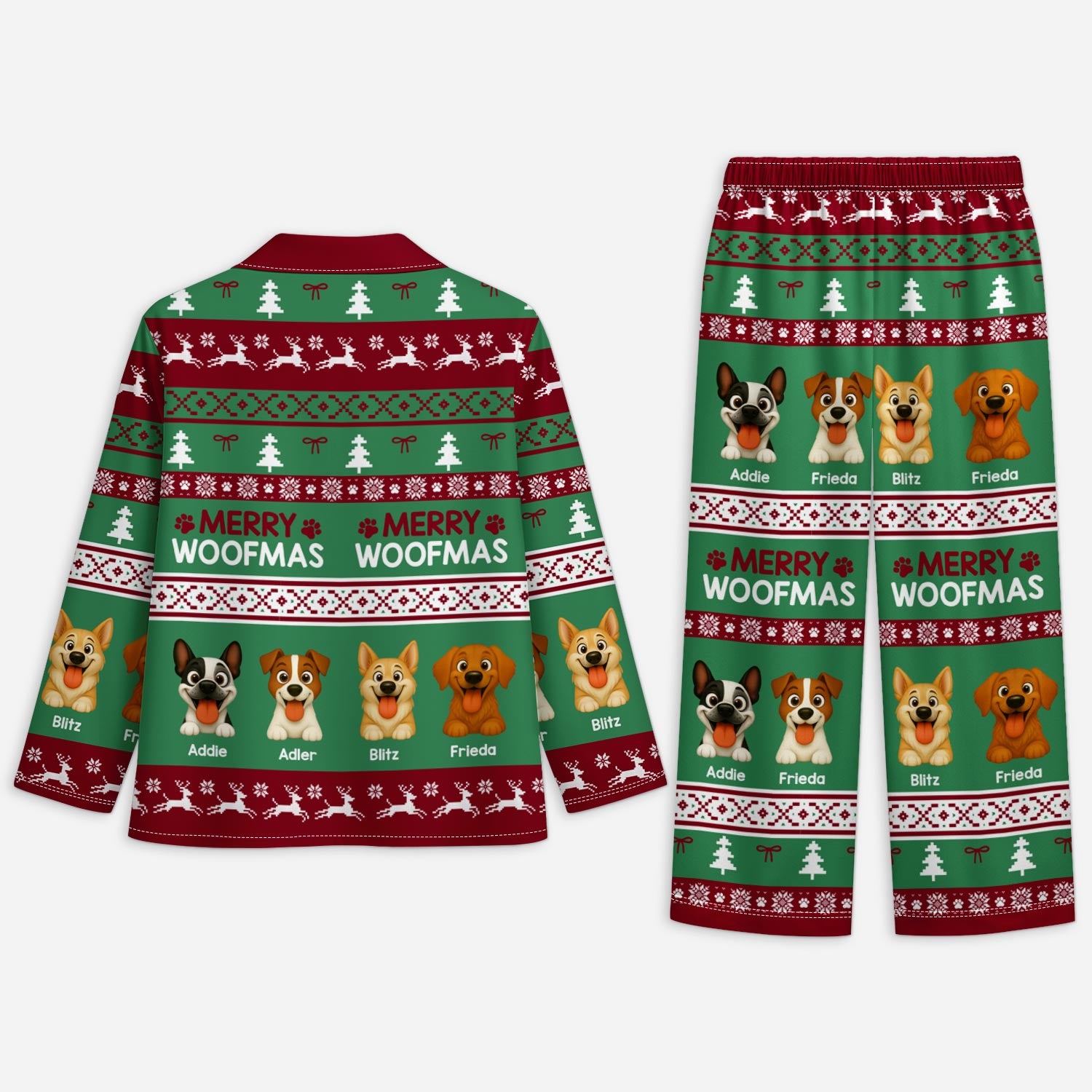5906VGE2 merry woofmas personalisierte pyjama_ hunde weihnachten 5906VKVAC