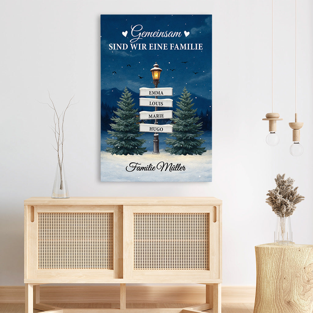 5909CGE3 gemeinsam sind wir eine familie strassenschilder personalisierte leinwand familie_ weihnachten 5909C3VMI