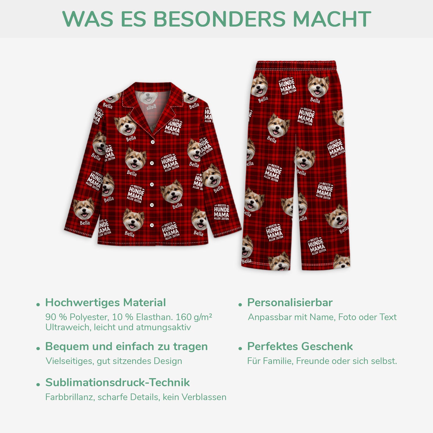 5911VGE5 beste hundemama aller zeiten personalisierte pyjama_ mit foto hunde weihnachten 5911VTVMC