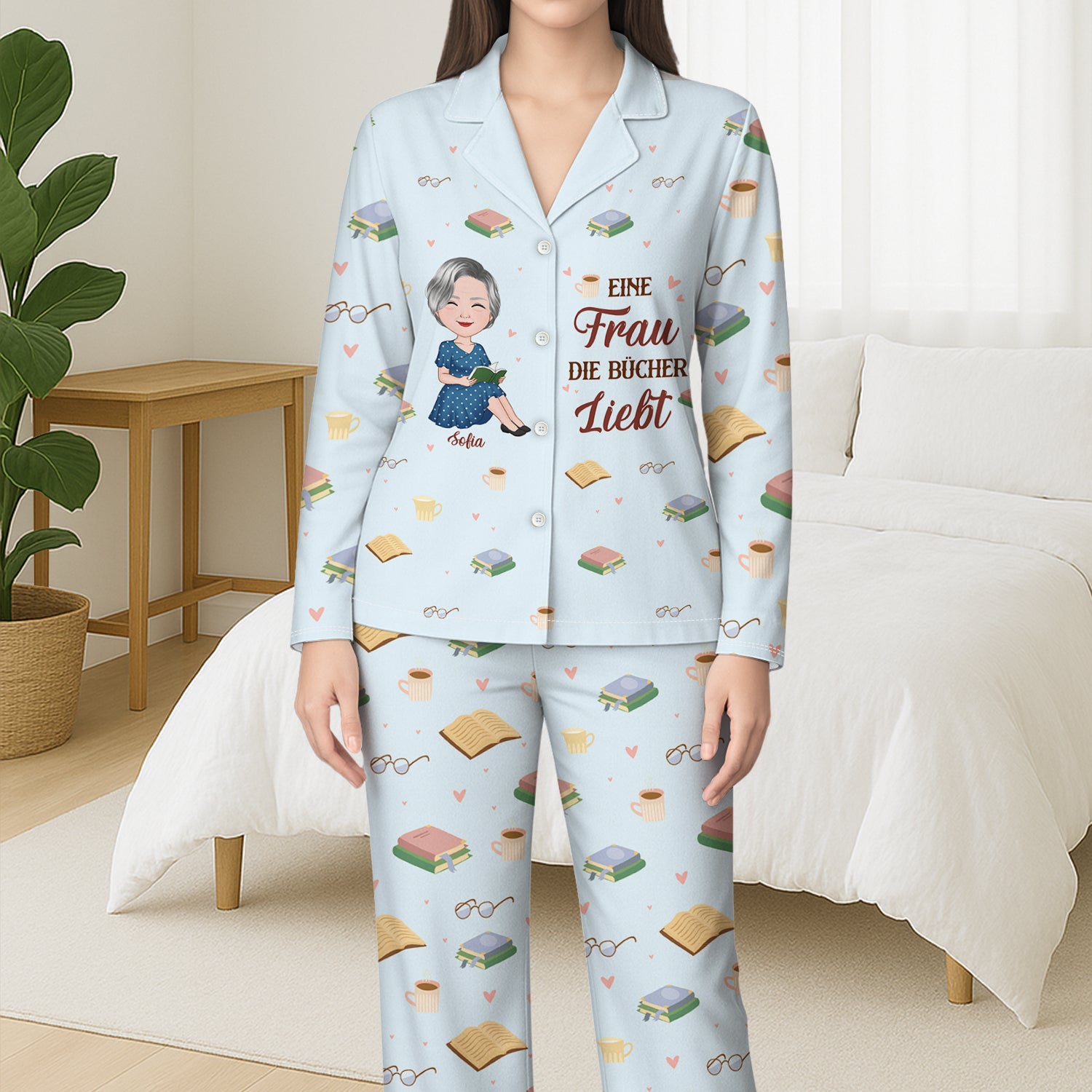 5915VGE3 einfach ein madchen das bucher liebt personalisierte pyjama damen_ leseratten_ 5915V3QZA