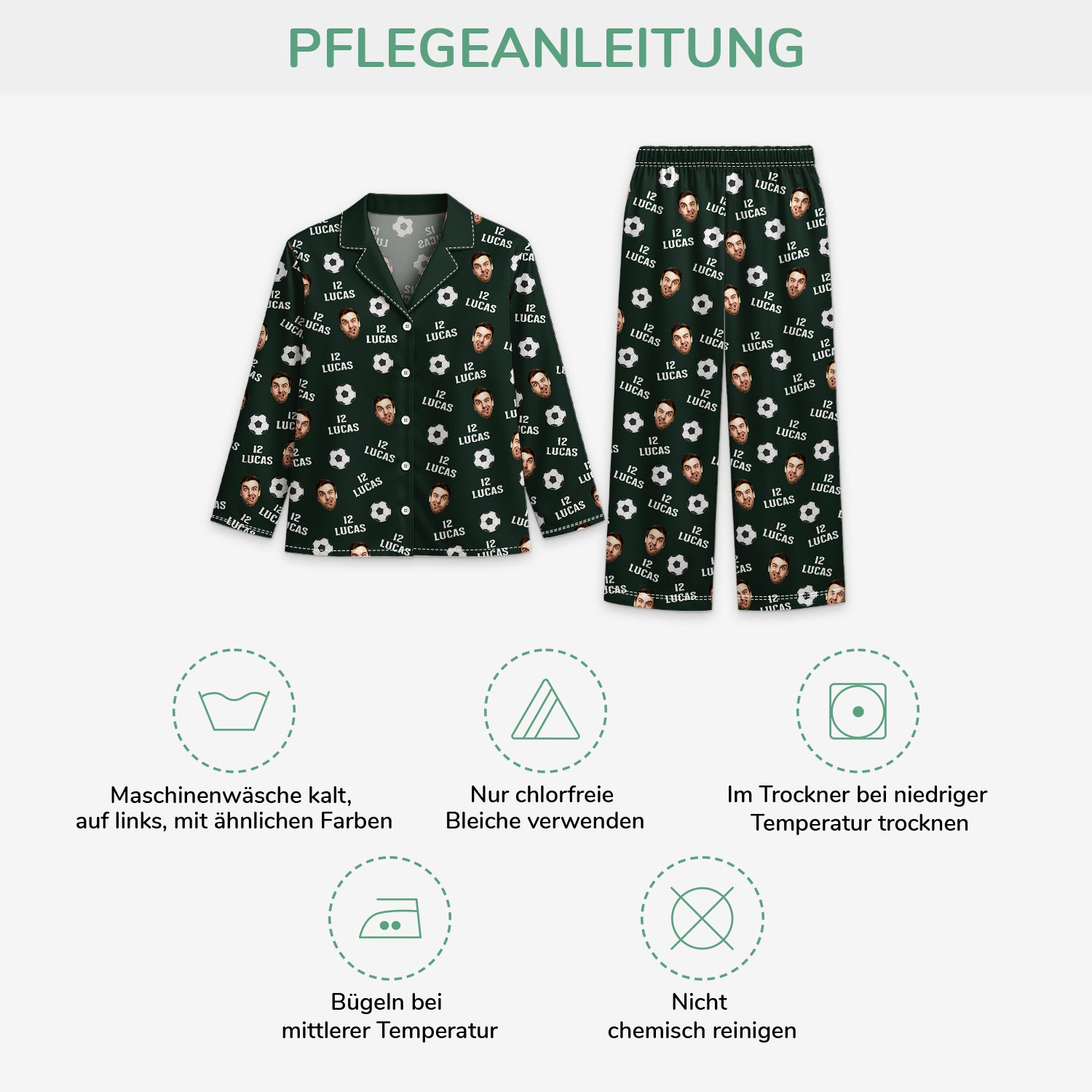 5916VGE4 sportarten mit gesicht personalisierte pyjama damen_ und herren 5916V3QCB
