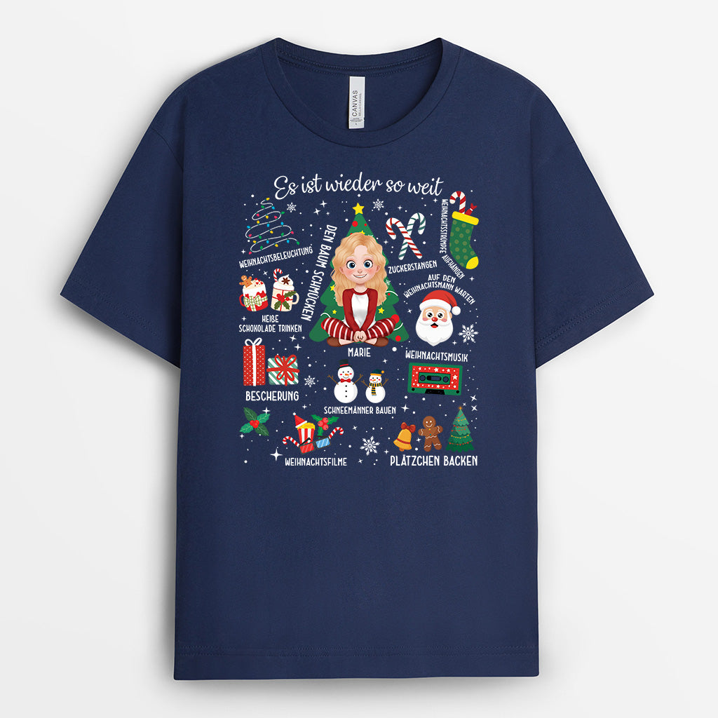 5922AGE1 die weihnachtszeit ist da personalisiertes weihnachts shirt_ damen und herren 5922ATVMA