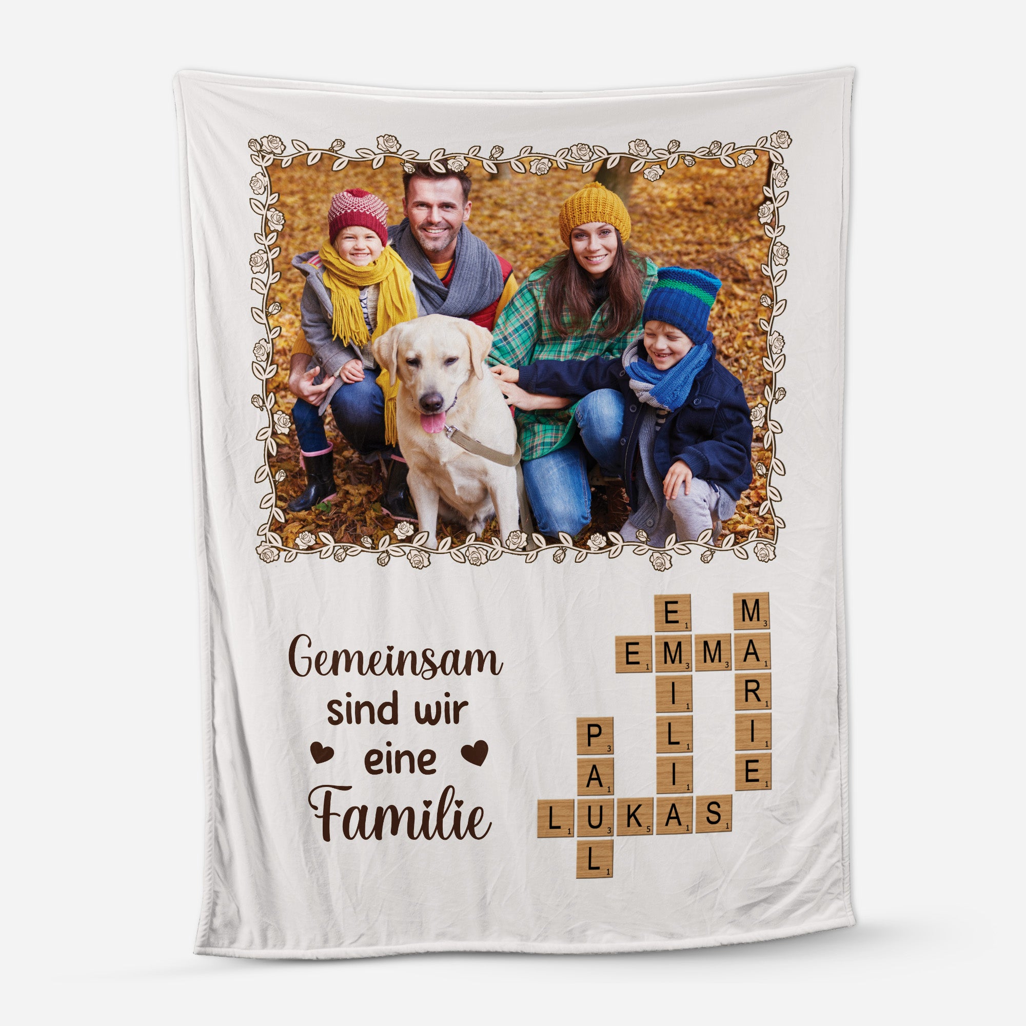 5929BGE1 gemeinsam sind wir eine familie leinwand kreuzwortratsel personalisiert familie_ mit foto 5929B6TMI