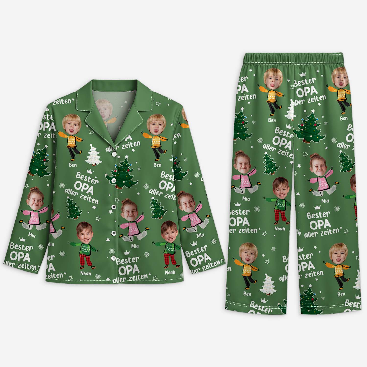5955VGE1 bester opa aller zeiten personalisierte pyjamas weihnachten oma opa mit gesicht 5955V8YZB