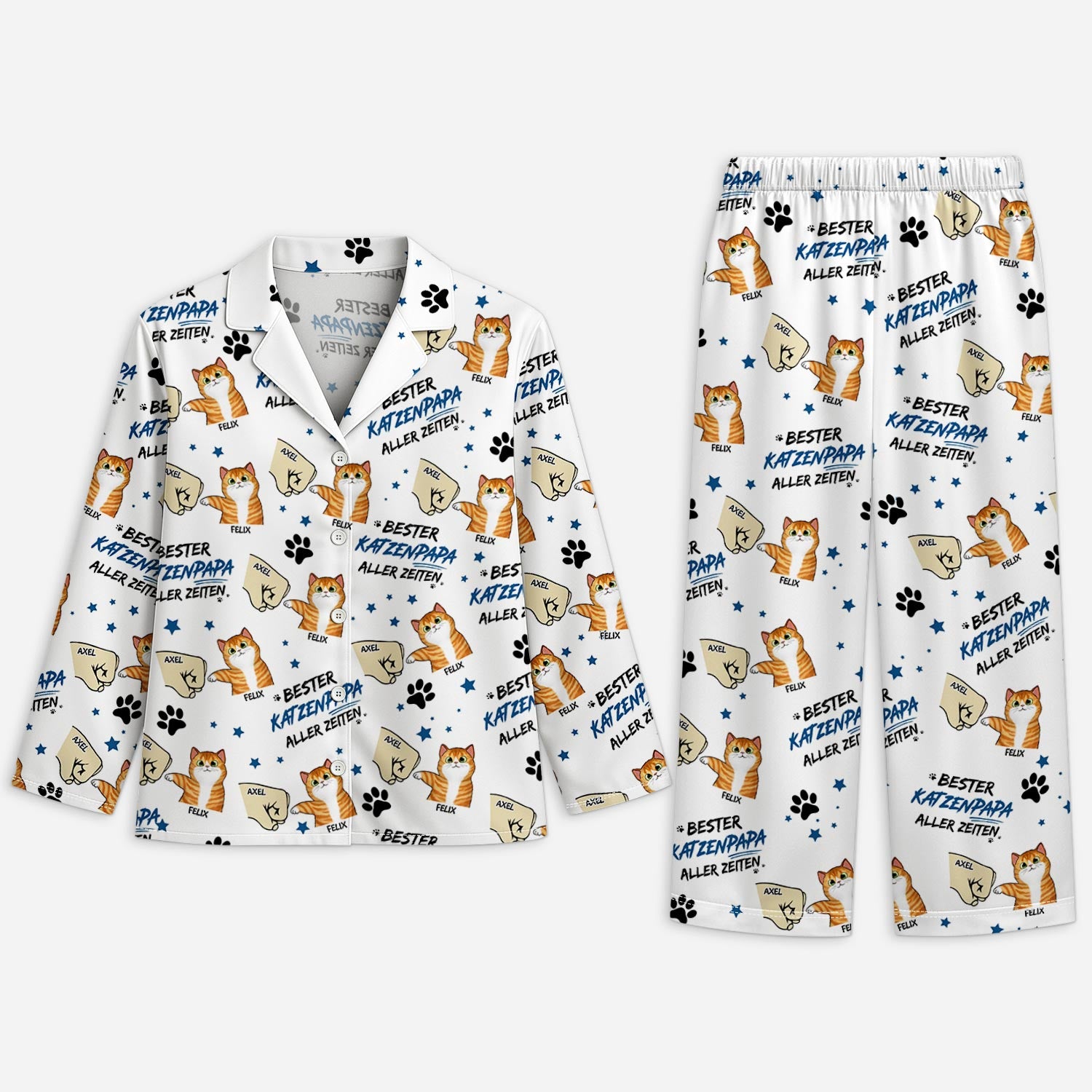 5966VGE1 bester katzenpapa aller zeiten personalisierte pyjama_ katze 5966V8YAD