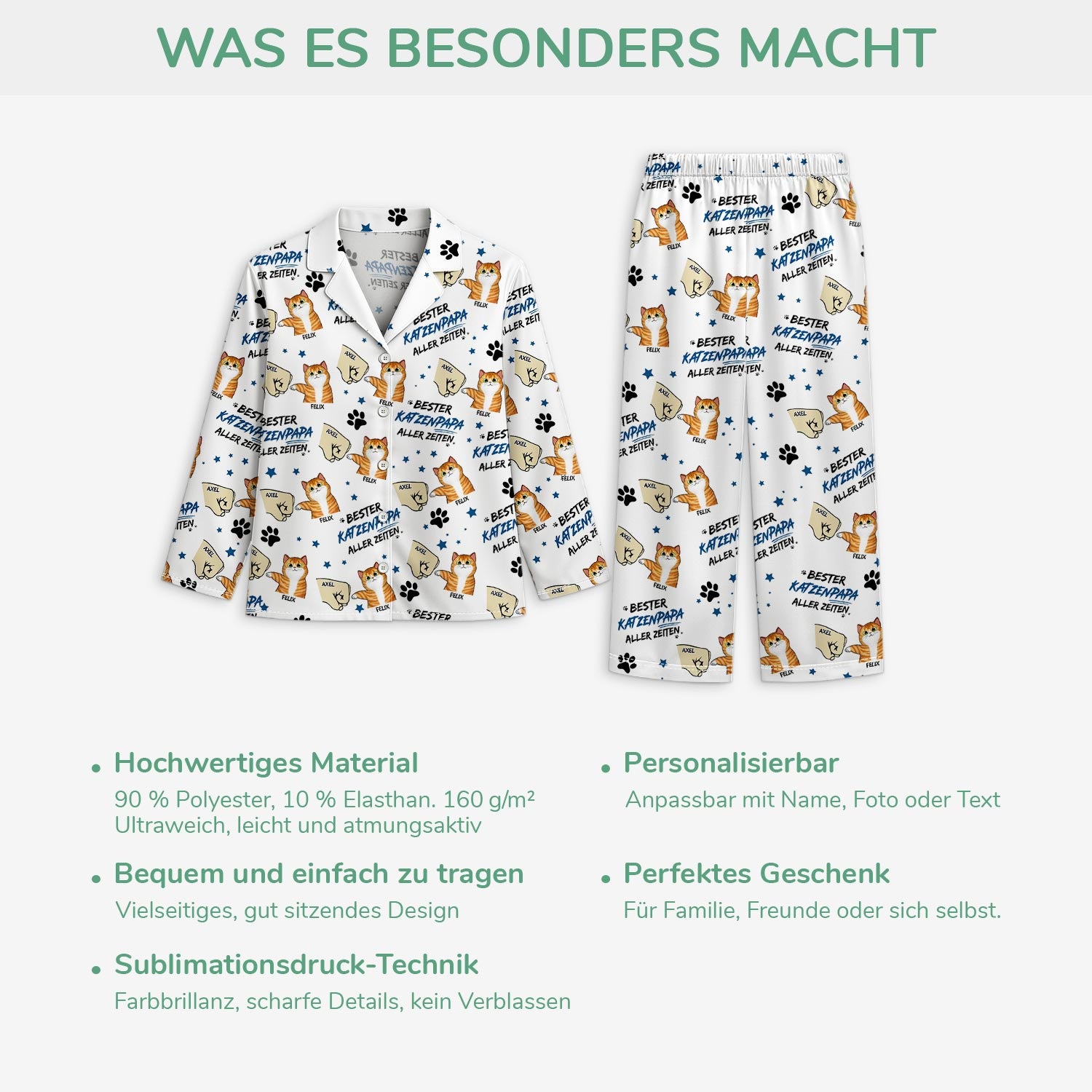 5966VGE5 bester katzenpapa aller zeiten personalisierte pyjama_ katze 5966V8YAD
