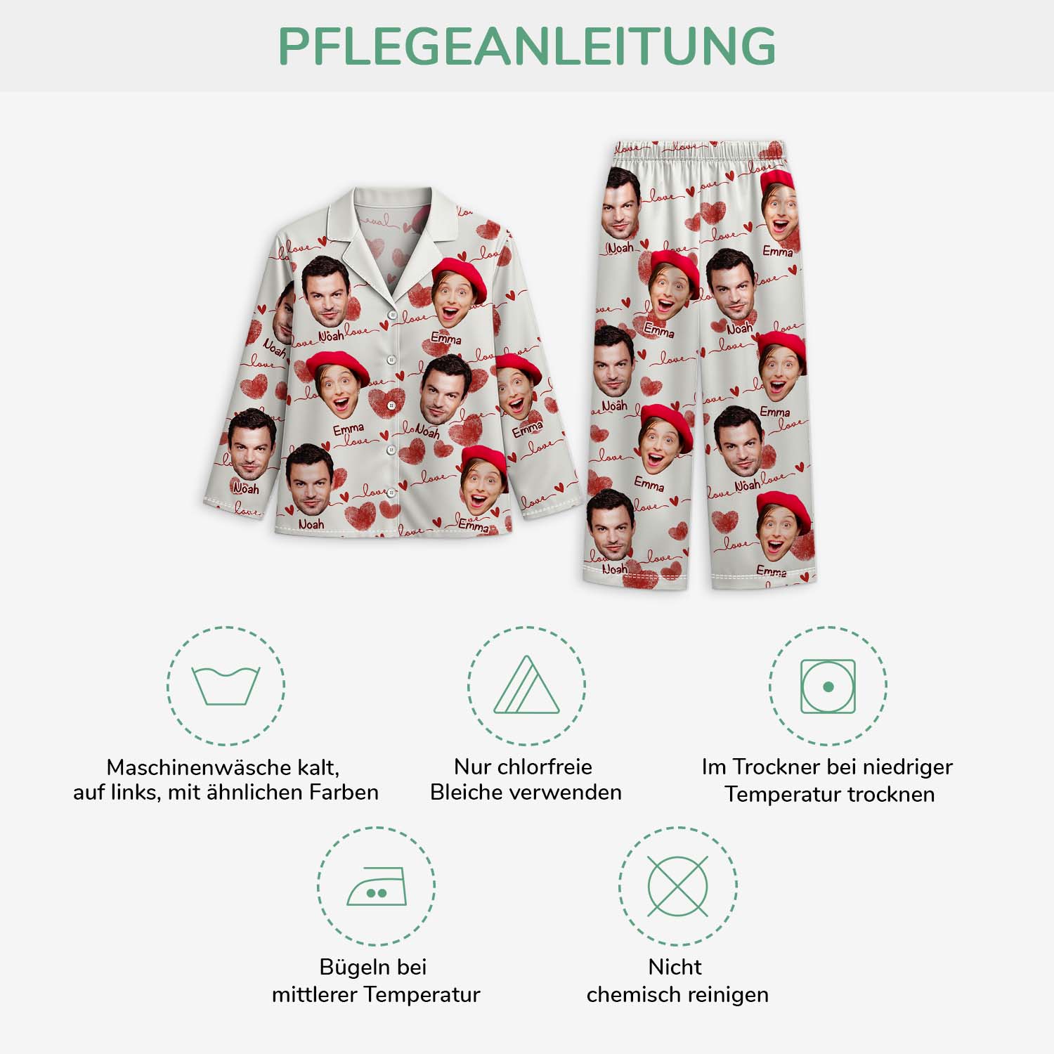 5973VGE1 ich liebe dich personalisierte pyjama paare mit gesicht_ 5973VTLZG_4