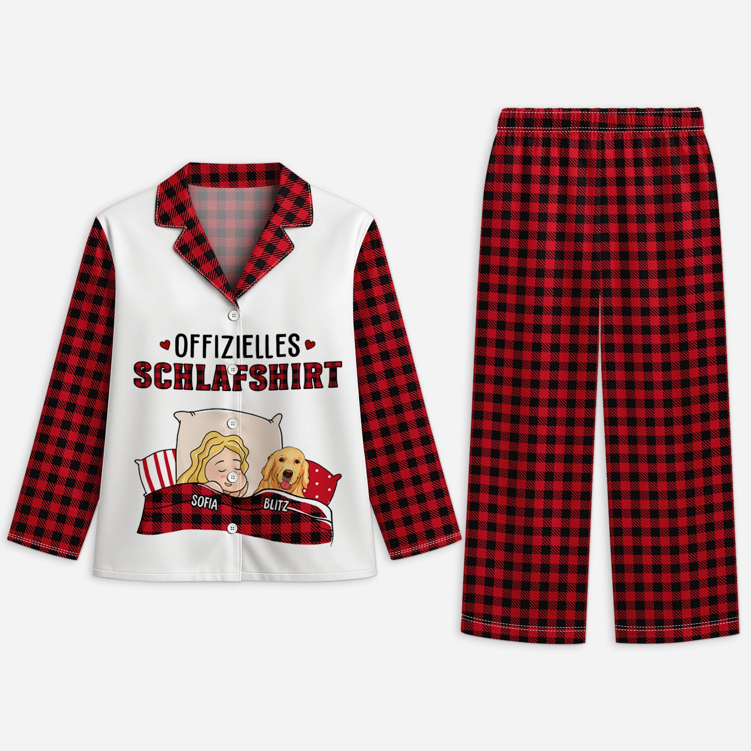 5978VGE1 1 offizielles schlafshirt personalisierte pyjamas hund 5978VKYCC