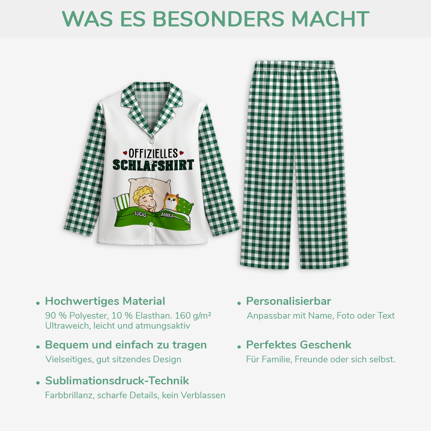 5978VGE5 offizielles schlafshirt personalisierte pyjama_s katze 5978VKYCD