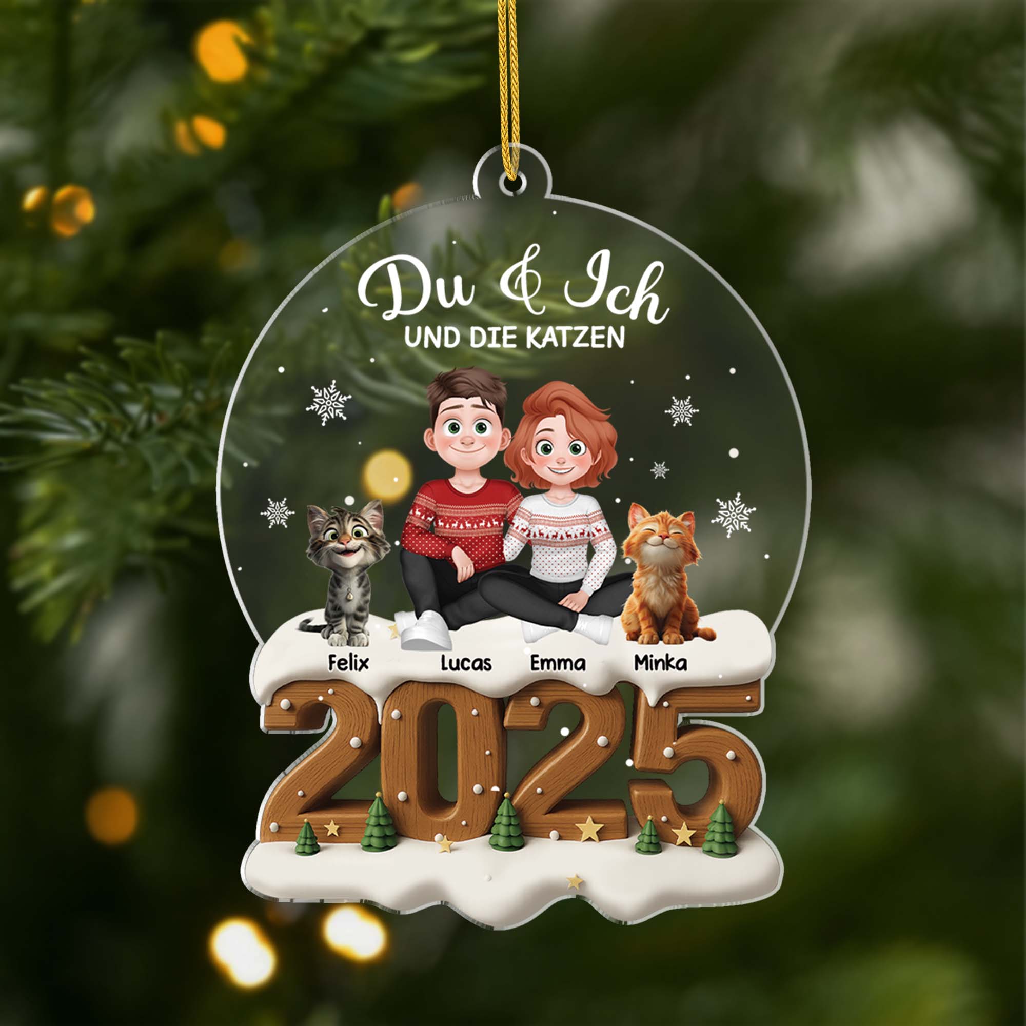 5979OGE1 3d druck effekt du ich und die katzen personalisierter weihnachtsschmuck_ acryl paare 5979O8MTD