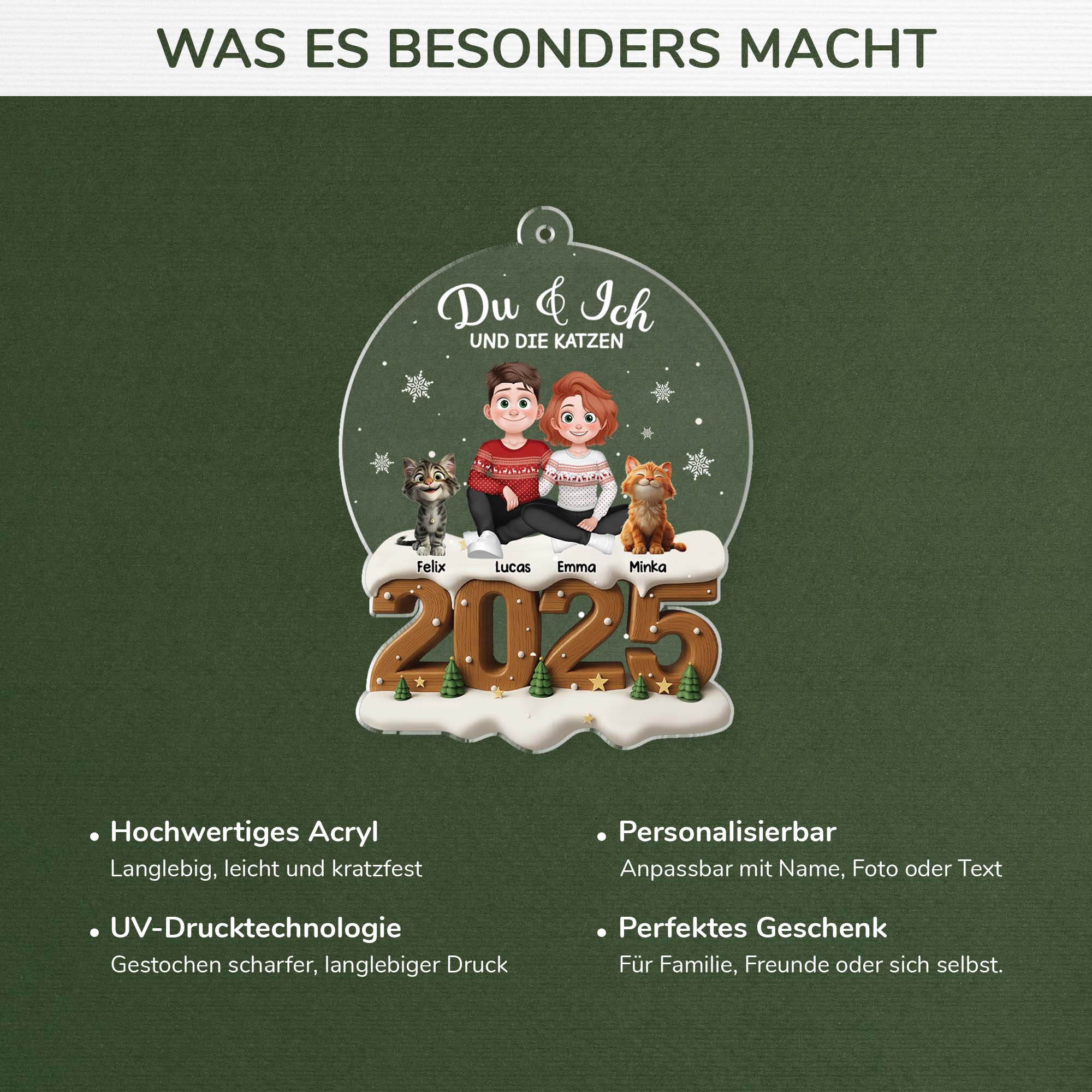 5979OGE4 3d druck effekt du ich und die katzen personalisierter weihnachtsschmuck_ acryl paare 5979O8MTD