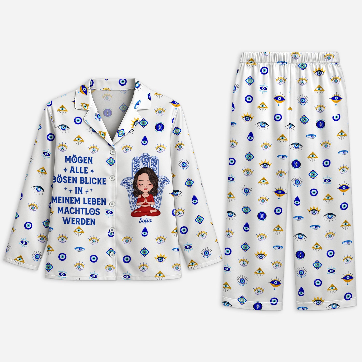 5980VGE1 mogen alle bosen blicke in meinem leben machtlos werden personalisierte pyjama damen_ yoga 5980VKVCA