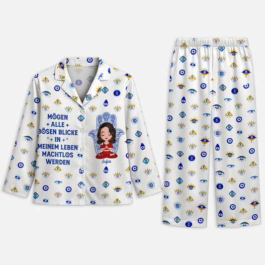 5980VGE1 mogen alle bosen blicke in meinem leben machtlos werden personalisierte pyjama damen_ yoga 5980VKVCA
