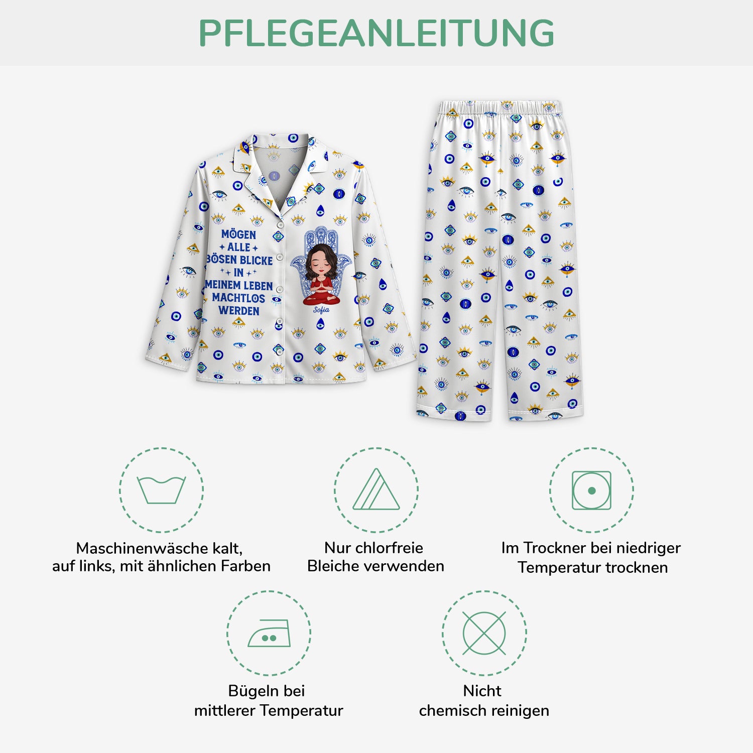 5980VGE4 mogen alle bosen blicke in meinem leben machtlos werden personalisierte pyjama damen_ yoga 5980VKVCA