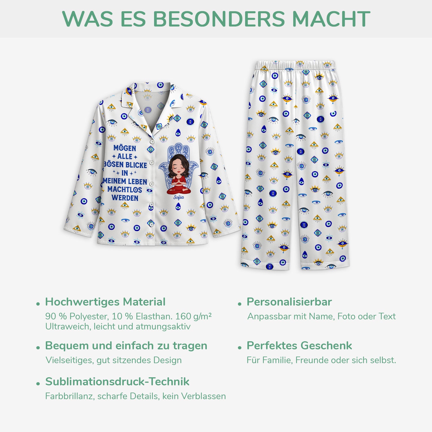 5980VGE5 mogen alle bosen blicke in meinem leben machtlos werden personalisierte pyjama damen_ yoga 5980VKVCA