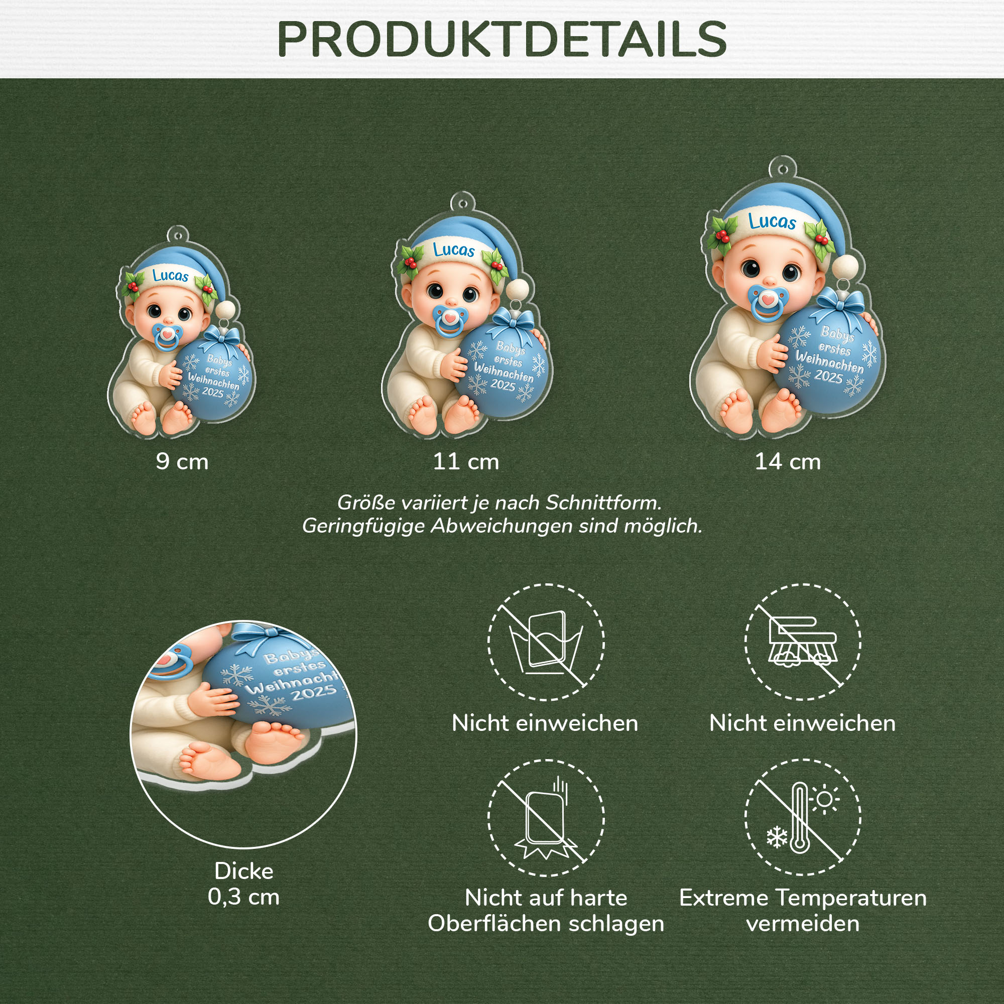 5984OGE3 3d druck effekt babys erstes weihnachten acryl weihnachtsschmuck_ personalisiert 5984OKTQK