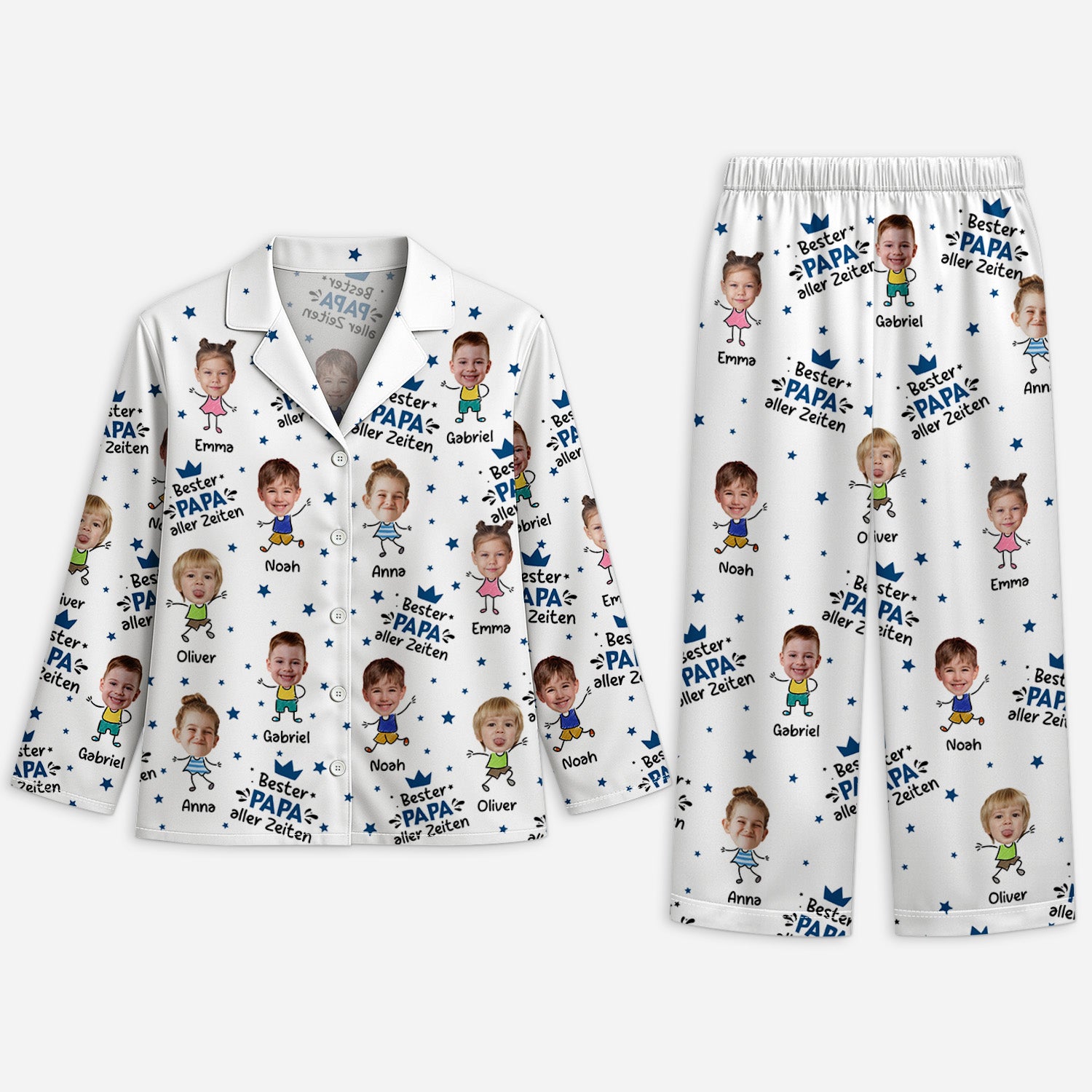 5995VGE1 bester papa beste mama ever personalisierte pyjamas papa mama mit gesicht 5995V6MMB