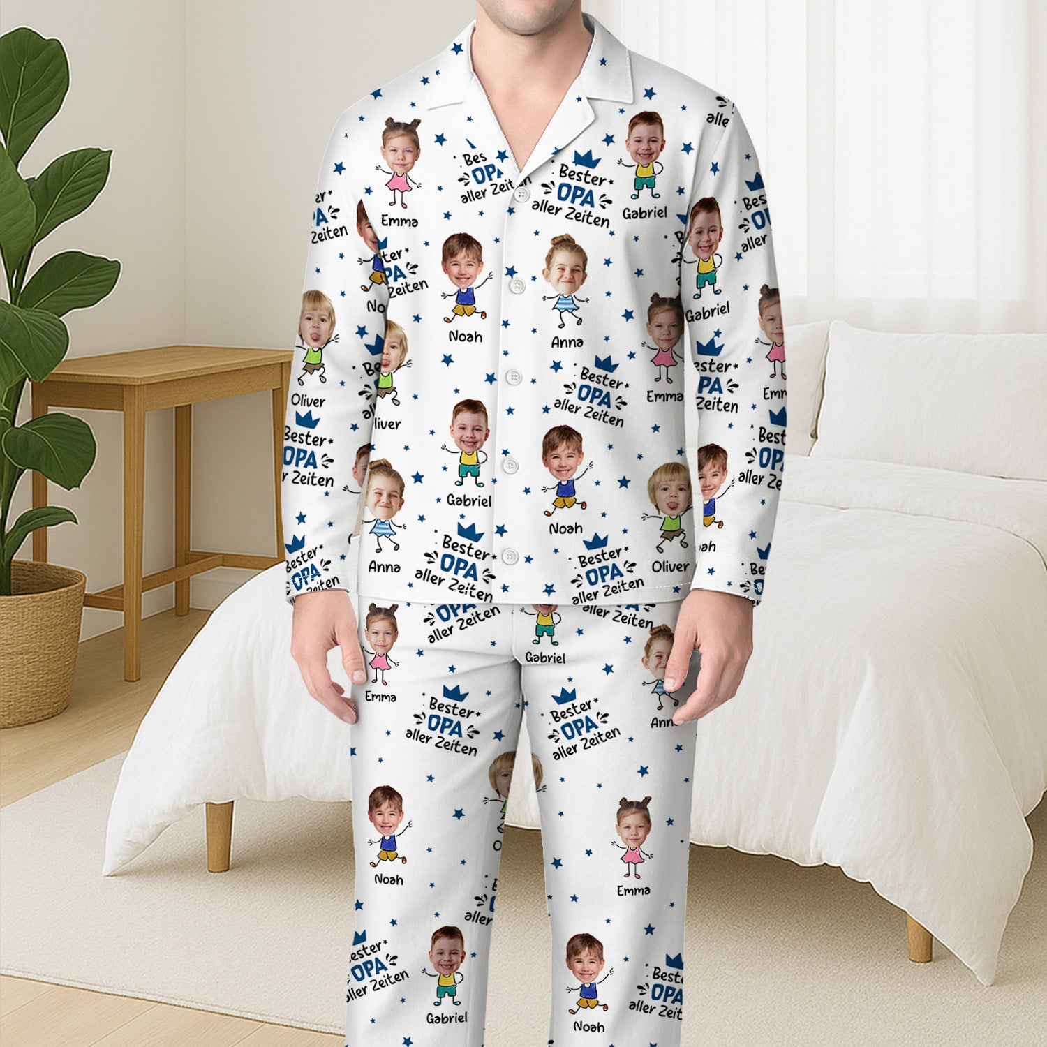 5995VGE3 beste oma bester opa ever personalisierte pyjamas opa oma mit gesicht 5995V6MMA