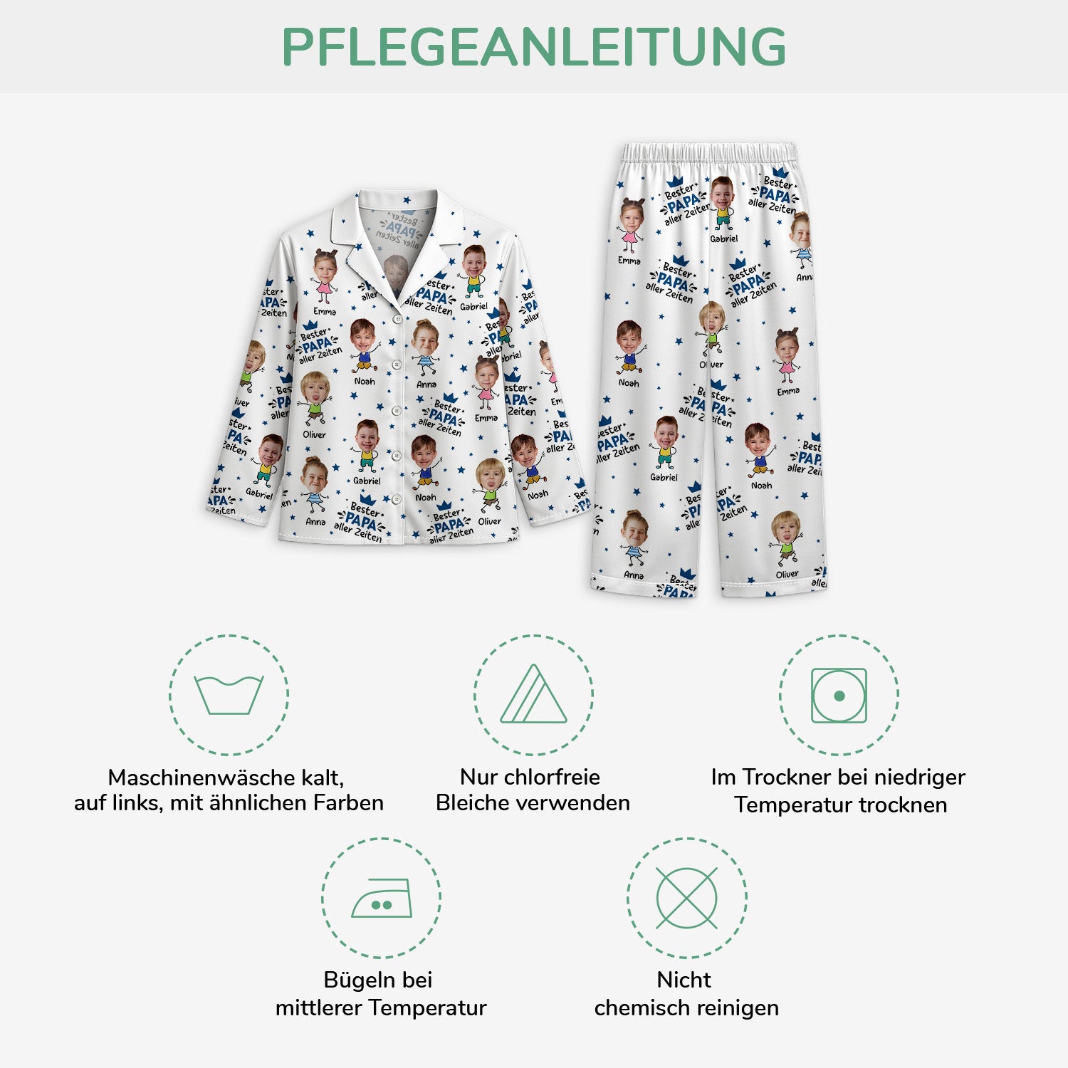 5995VGE4 bester papa beste mama ever personalisierte pyjamas papa mama mit gesicht 5995V6MMB