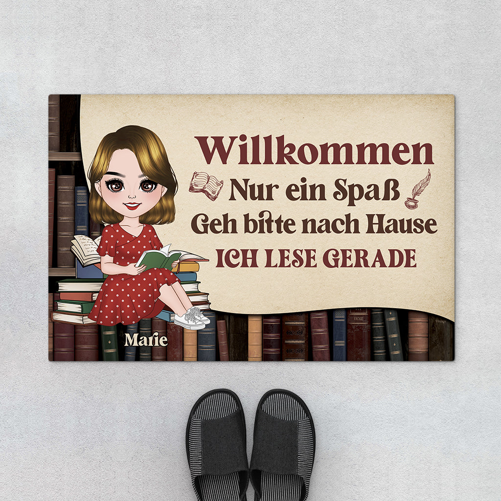 5998DGE1 ich lese gerade fussmatte personalisiert lustig_ leseratten_ frauen 5998D6MZD