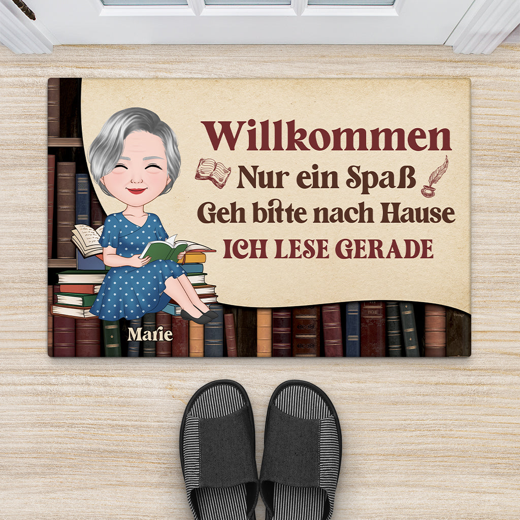 5998DGE2 ich lese gerade fussmatte personalisiert lustig_ leseratten_ frauen 5998D6MZD