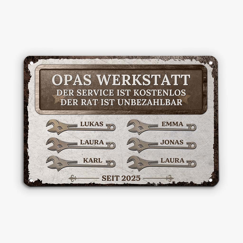 6001EGE1 spielzeug reparaturen gratis werkstatt schild personalisiert papa opa schraubenschlussel 6001E6LNB_1