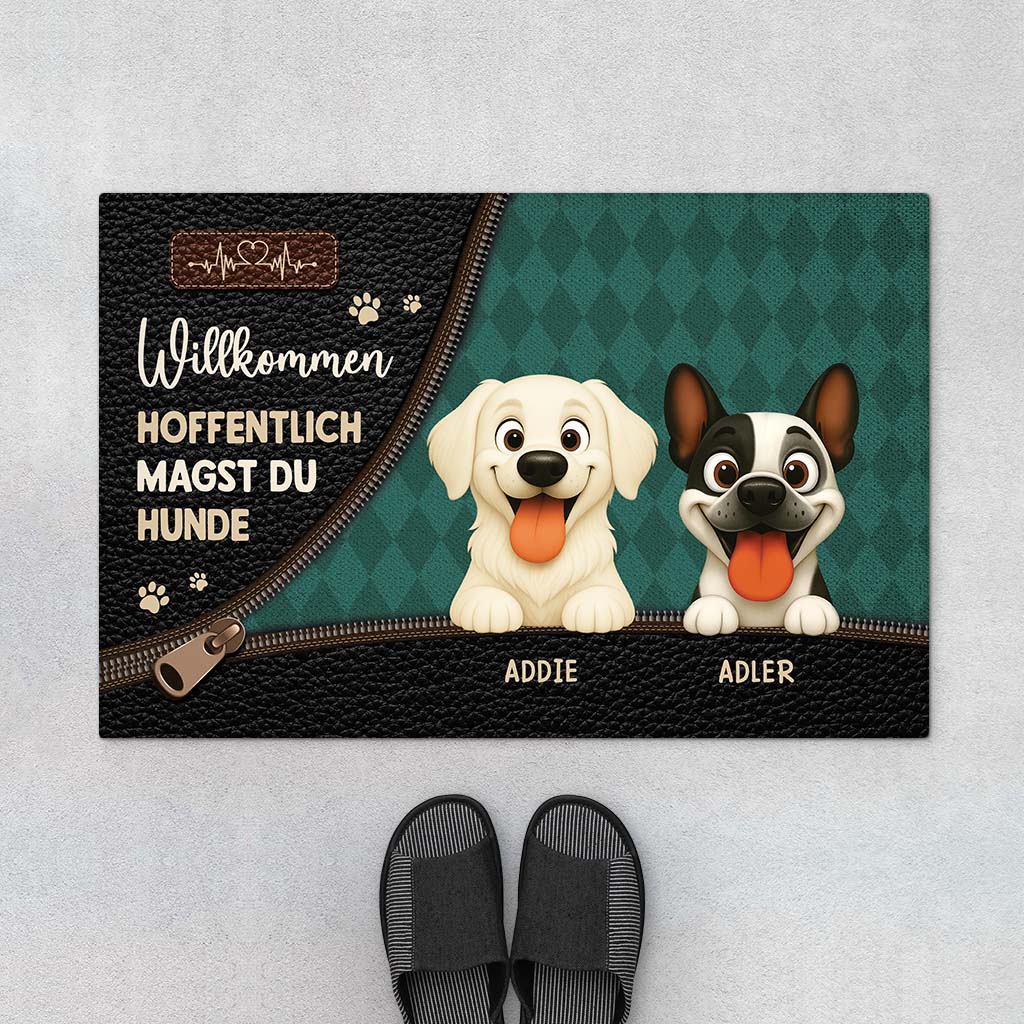6002DGE1 hoffentlich magst du hunde cartoon fussmatte personalisiert hund_ 6002D6VAC