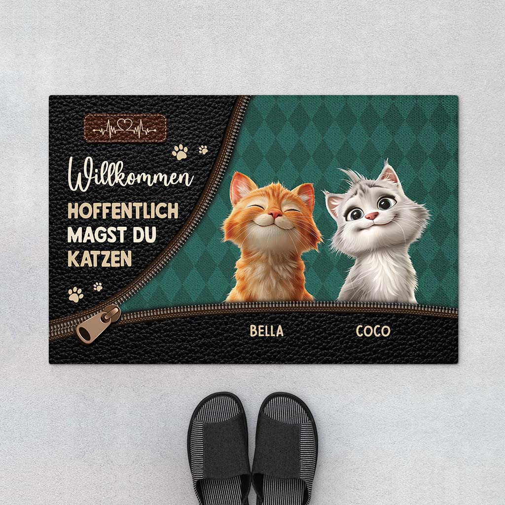 6002DGE1 hoffentlich magst du katzen cartoon fussmatte katzen personalisiert 6002D6VAD