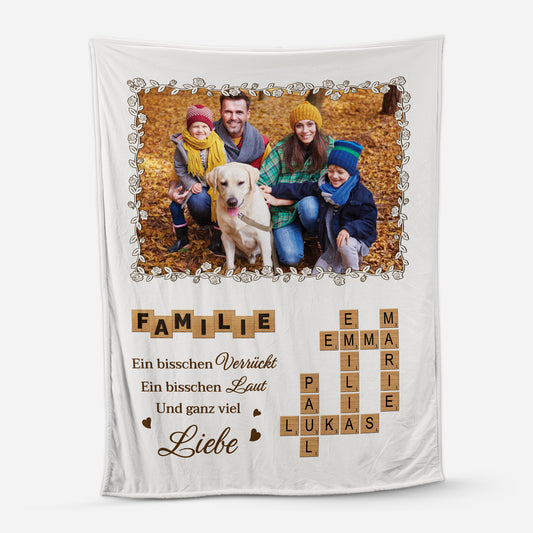 6003BGE1 familie etwas verruckt etwas laut und ganz viel liebe kuscheldecke kreuzwortratsel personalisiert familie_ mit foto 6003B3VZI