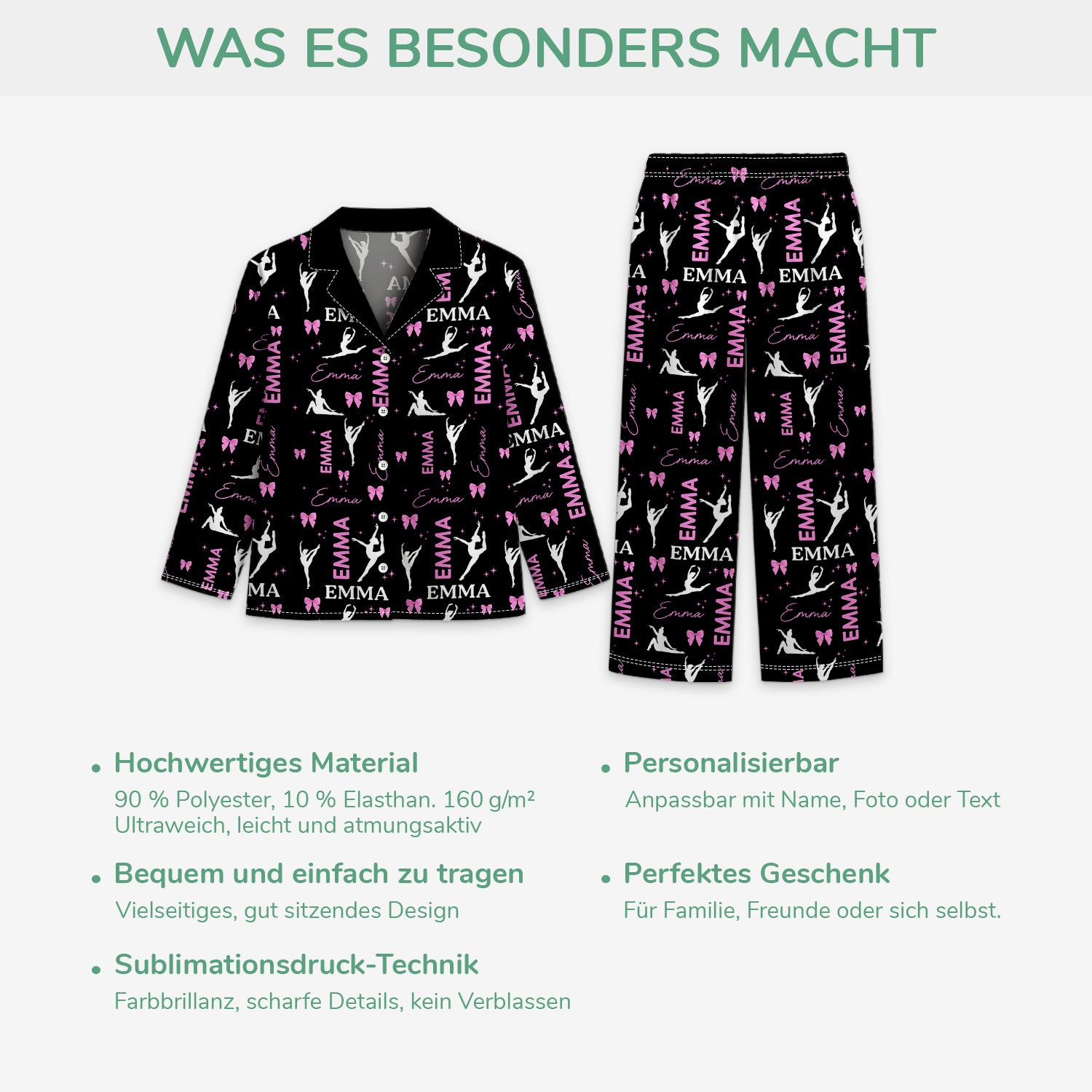 6004VGE5 ballerina personalisierte pyjama damen 6004VKTZA