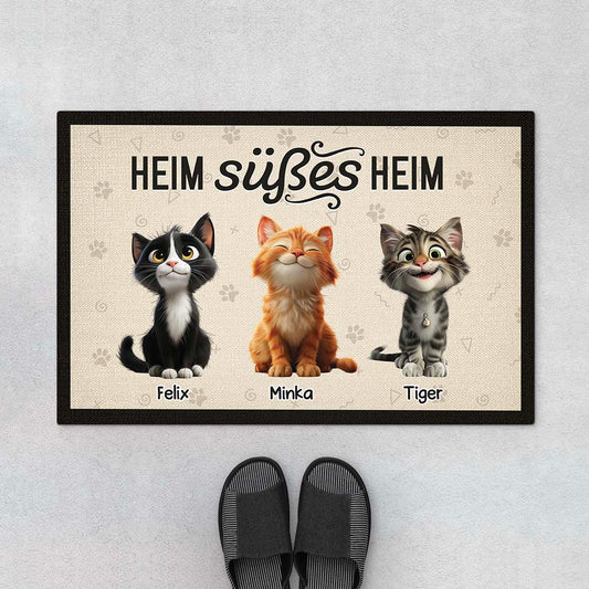 6005DGE1 heim susses heim fussmatte katzen personalisiert 6005D3VTD