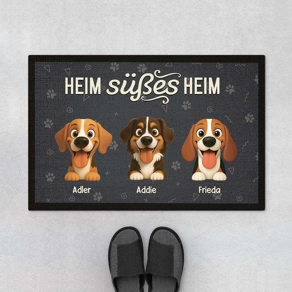 6005DGE1 heim susses heim fussmatte personalisiert hund_ 6005D3VTC