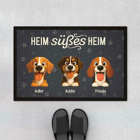 6005DGE1 heim susses heim fussmatte personalisiert hund_ 6005D3VTC
