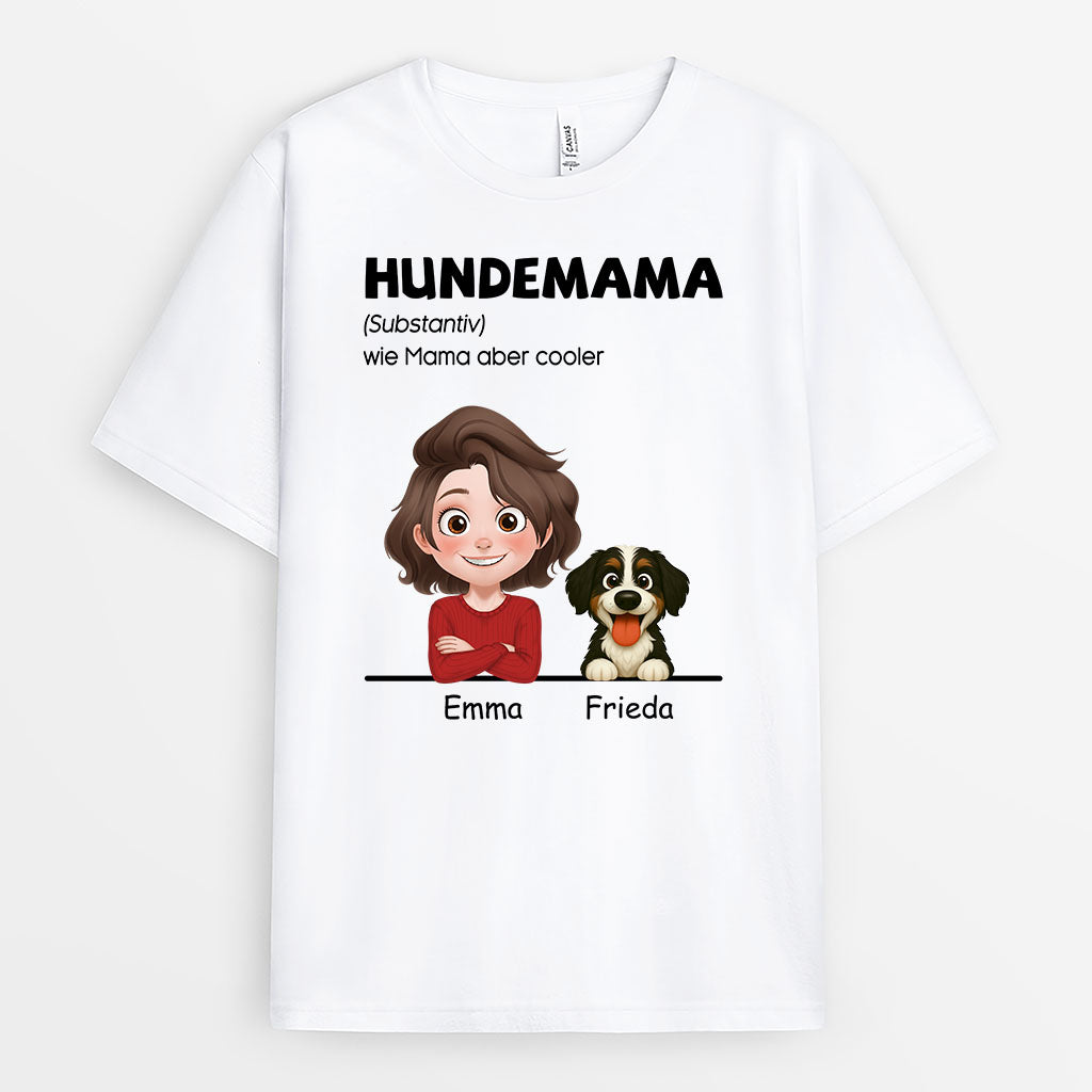 6007AGE1 substantiv hundemama cartoon t shirt hund personalisiert 6007AKV5C
