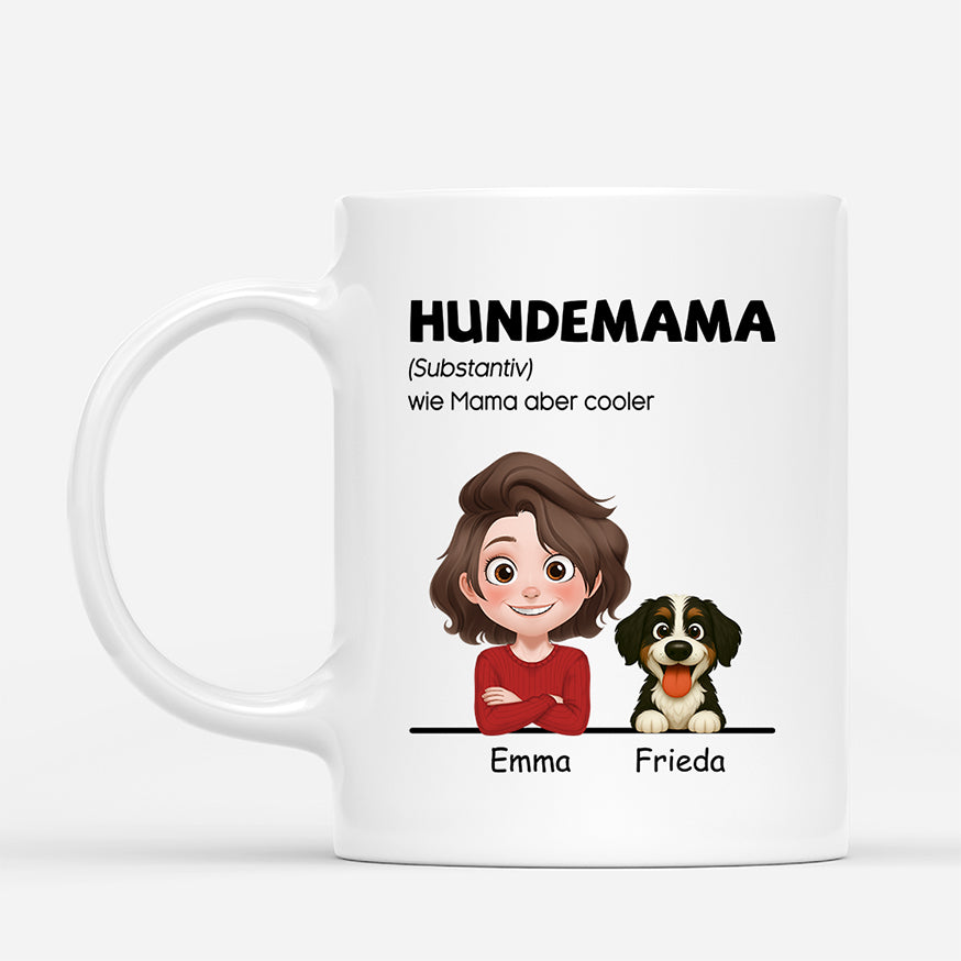 6007MGE1 substantiv hundemama cartoon personalisierte tasse hund_ 6007MKV5C