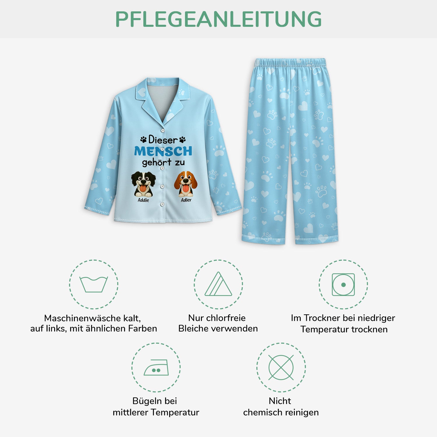 6015VGE4 dieser mensch gehort zu personalisierte pyjama_s hund 6015V3XCC
