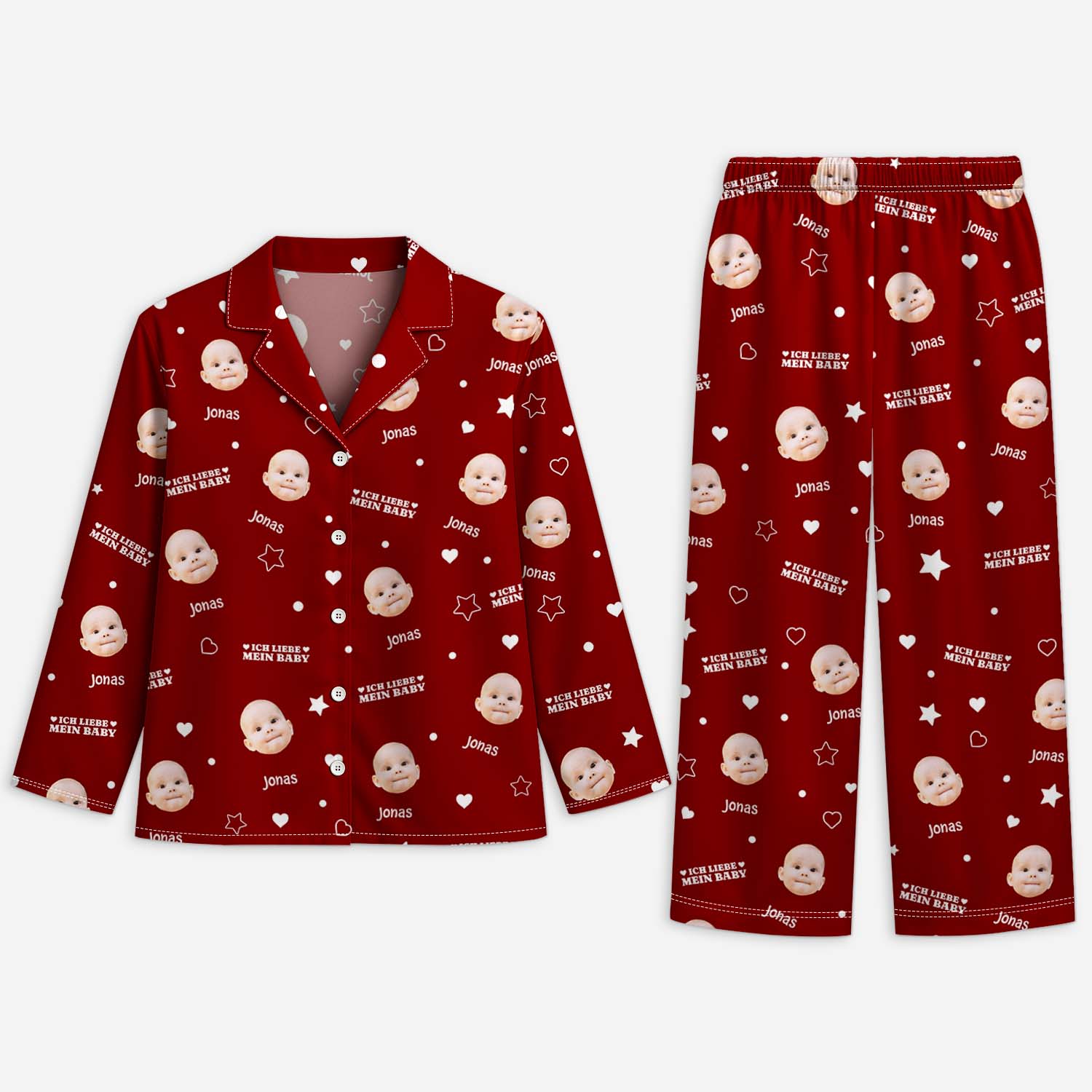6022VGE1 ich liebe meine babys personalisierte pyjamas_ papa mama mit gesicht 6022V3KNA