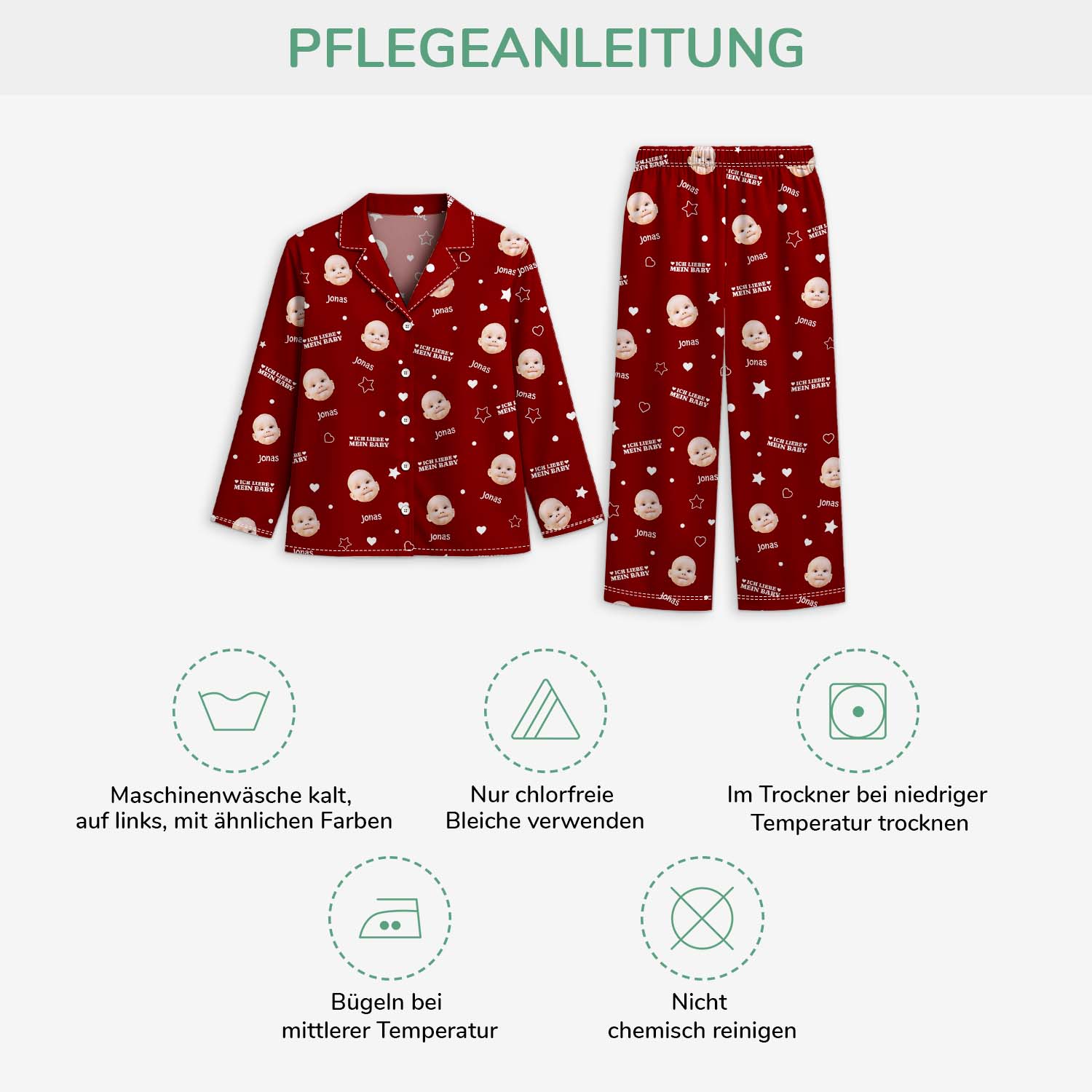 6022VGE4 ich liebe meine babys personalisierte pyjamas_ papa mama mit gesicht 6022V3KNA